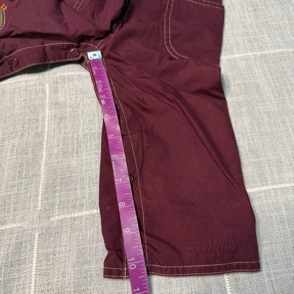 Carter's Y2K Dinosaur Basketball Overalls 12-18 Months Maroon - Picture 7 of 10